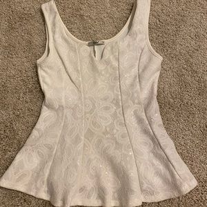 Women’s white sparkly dressy tank top